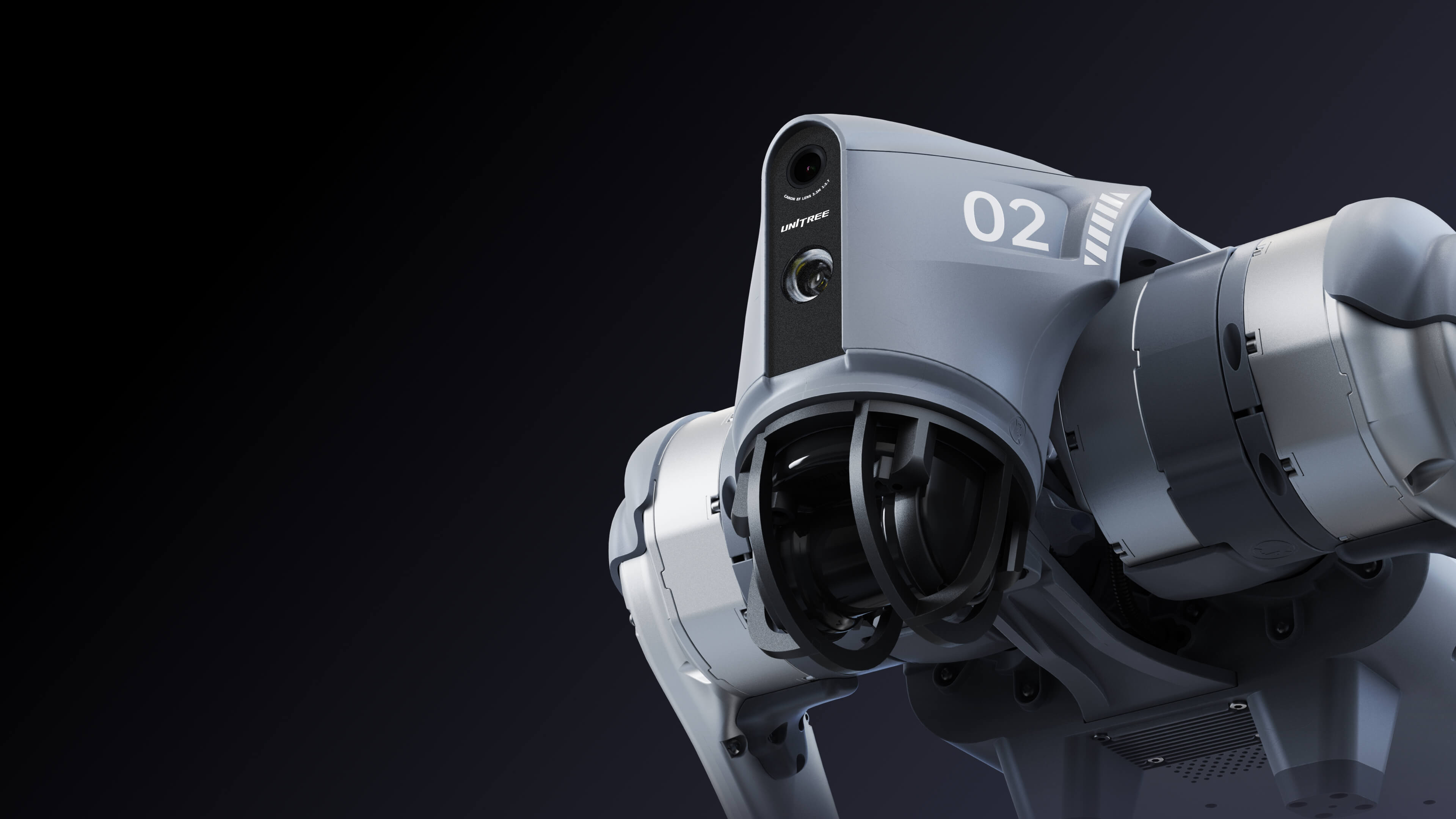 Close-up of the Unitree Go2 robot dog from Unitree’s official product page